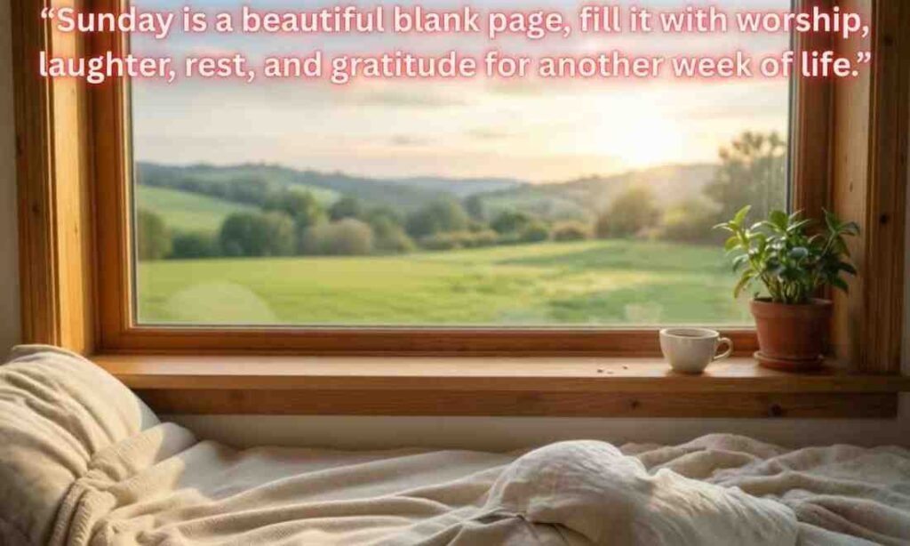 Beautiful Good Morning Sunday Blessings Image:
Sunday is a beautiful blank page, fill it with worship, laughter, rest, and gratitude for another week of life.