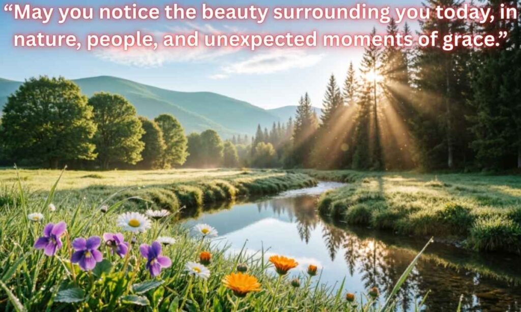 Beautiful Good Morning Tuesday Blessings Image: “May you notice the beauty surrounding you today, in nature, people, and unexpected moments of grace.”