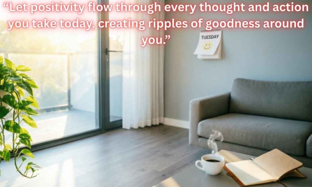 Embracing Tuesday with a Positive Mindset Image:
“Let positivity flow through every thought and action you take today, creating ripples of goodness around you.”