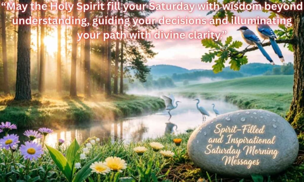Spirit-Filled and Inspirational Saturday Morning Messages Image:
“May the Holy Spirit fill your Saturday with wisdom beyond understanding, guiding your decisions and illuminating your path with divine clarity.”