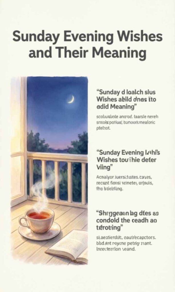 Sunday Evening Wishes and Their Meaning:
When we share evening blessings, we're doing more than sending words; we're extending emotional support and reminding others they're valued. 
