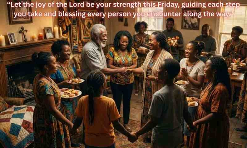 The Meaning of Friday Blessings in African American Culture: Let the joy of the Lord be your strength this Friday, guiding each step you take and blessing every person you encounter along the way.