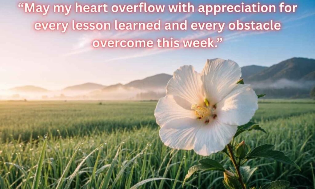 Gratitude and thankful African American Spiritual Friday Blessings Image:
May my heart overflow with appreciation for every lesson learned and every obstacle overcome this week.