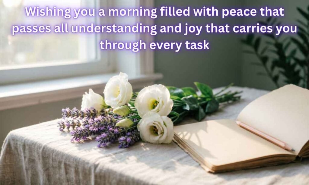 Tuesday Blessings Image:
Wishing you a morning filled with peace that passes all understanding and joy that carries you through every task.