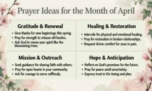 Prayer Ideas for the Month of April