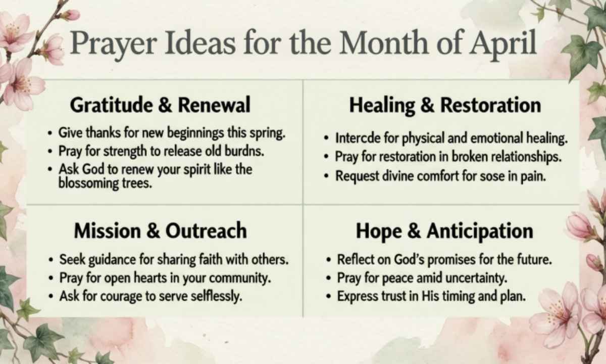 Prayer Ideas for the Month of April