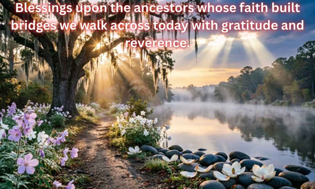 African American Spiritual Friday Blessings Image: Blessings upon the ancestors whose faith built bridges we walk across today with gratitude and reverence.