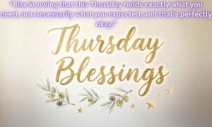 Thursday Blessings Image: “Rise knowing that this Thursday holds exactly what you need, not necessarily what you expected, and that's perfectly okay.”