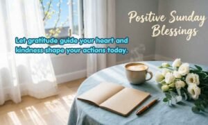 Positive Sunday Blessings Image: Let gratitude guide your heart and kindness shape your actions today.